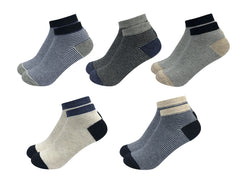 Boys Combed Cotton Printed Liners Socks 5 Pairs Pack