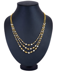 Sukkhi Moddish 3 String Gold Plated Necklace Set for women