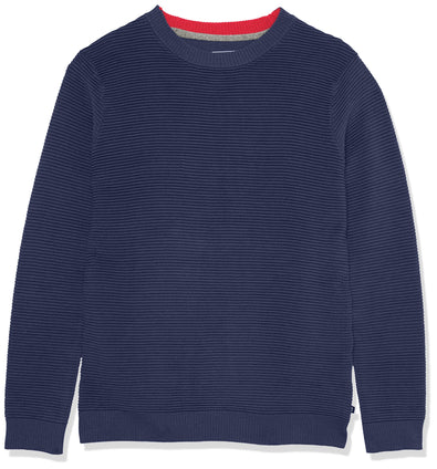 IZOD Boys' Solid Crew Neck Ribbed Pullover Sweater with Chest Logo
