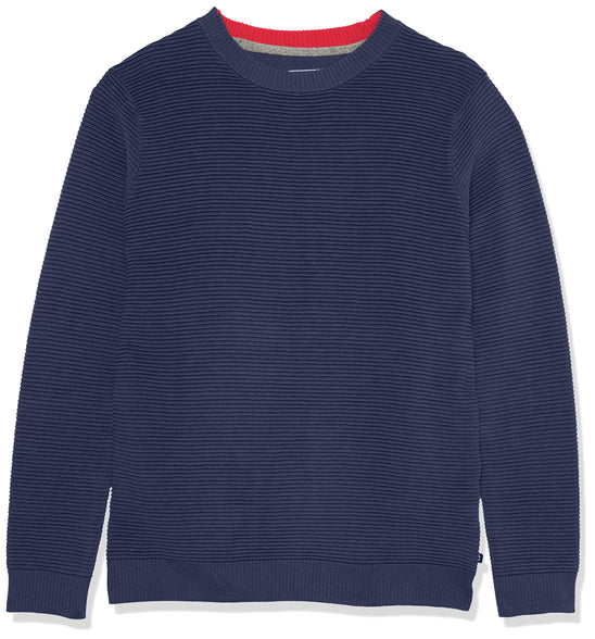 IZOD Boys' Solid Crew Neck Ribbed Pullover Sweater with Chest Logo