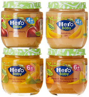 Hero Baby Food Jar Assorted, 125G, Pack Of 4