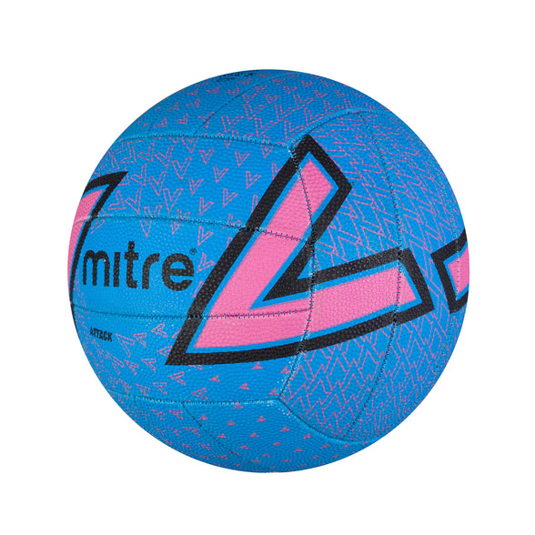 Mitre Attack Netball, Popular Style, Interactive Design, Soft-Touch, Blue, Pink, Black, Ball