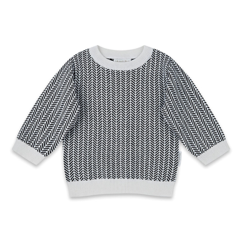 Black & White Sweater for Baby & Toddler Boys | 100% Cotton | Designed in Australia | Perfect for Fall & Winter | 6-12 Mths