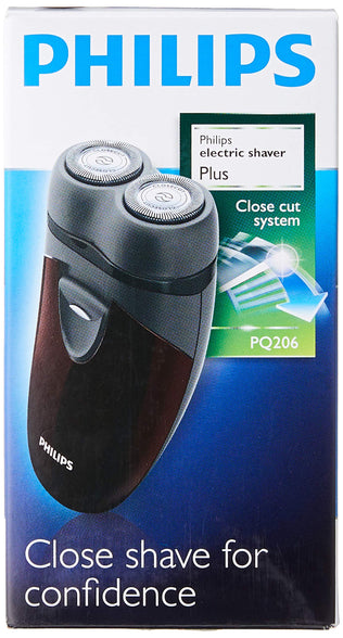 Philips PQ206 Men Electric Shaver Battery Operated with Floating Heads, Lightweight