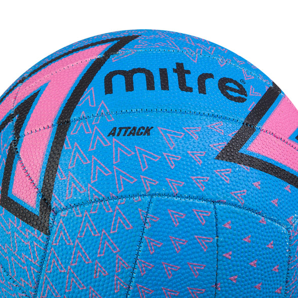 Mitre Attack Netball, Popular Style, Interactive Design, Soft-Touch, Blue, Pink, Black, Ball