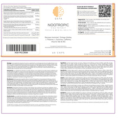 Nootropic Focus, Very High Potency Daily Cognitive Enhancer for Increasing Energy, Focus, Brain Function, Mental Alertness & Memory, Bacopa monnieri, Ginkgo, Tyrosine, Theanine, Caffeine, B6 & B12