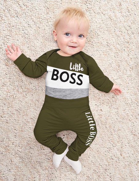 Oranchids Newborn Baby Boy Clothes Color Block Letter Print Long Sleeve Romper+Pants+Hat Fall Winter Outfits 3Pcs  0-3M