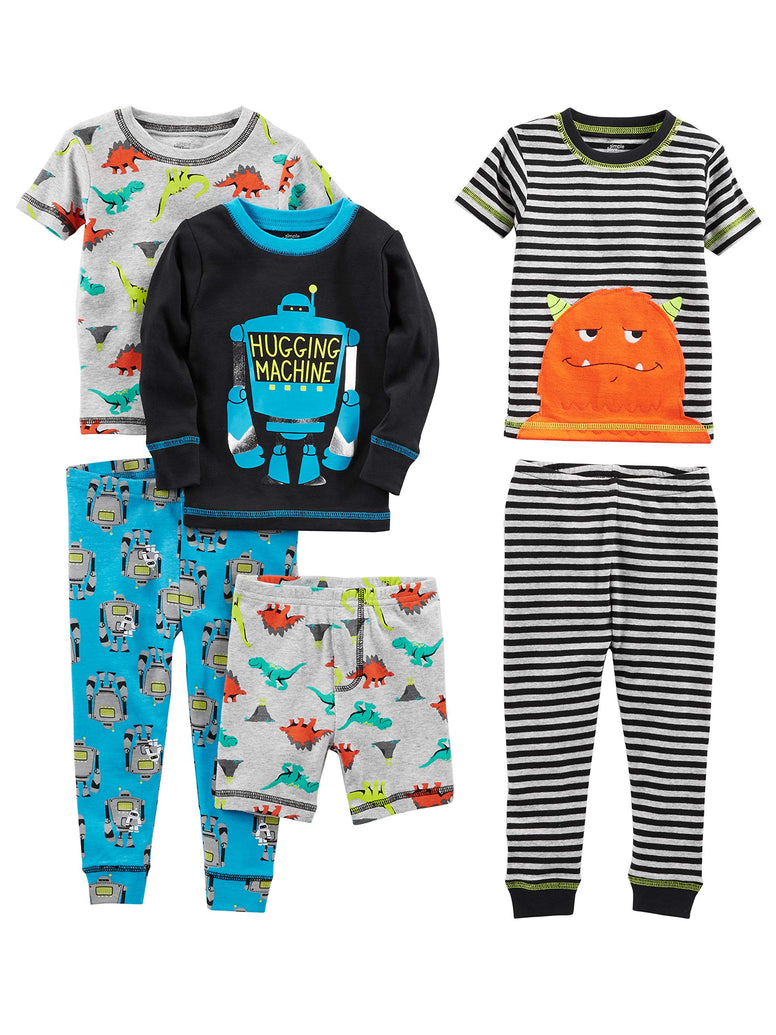 Simple Joys by Carter's Baby, Little Kid, and Toddler Boys' 6-Piece Snug Fit Cotton Pajama Set 6-9 Months