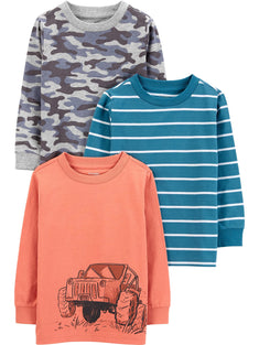 Simple Joys by Carter's Boys' 3-Pack Long Sleeve Shirts 12M
