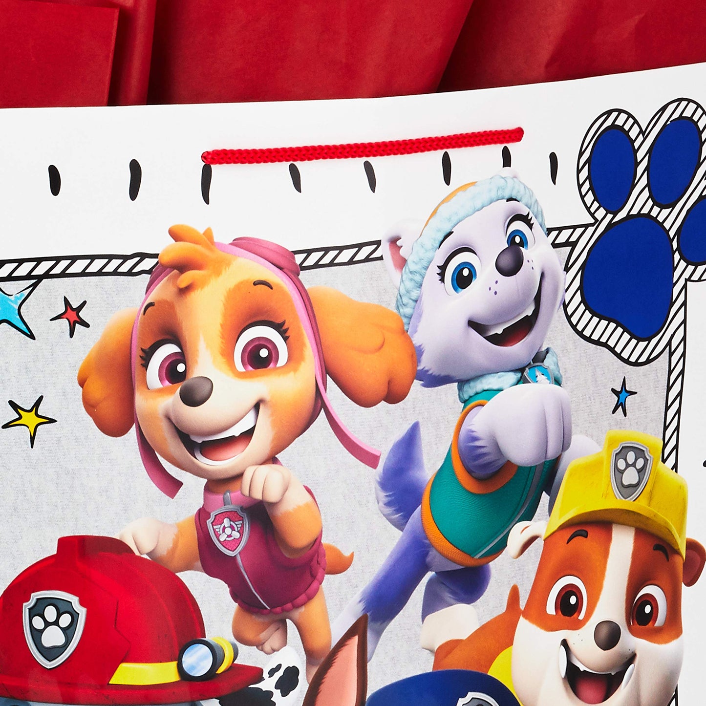 Hallmark 15" Extra Large Paw Patrol Gift Bag with Tissue Paper for Birthdays, Kids Parties, Christmas, Holidays,Red