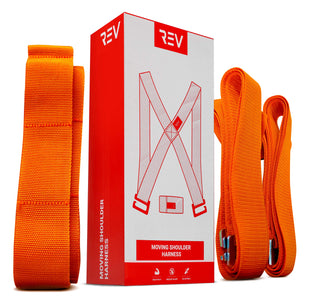 REV Lifting Straps and Shoulder Harnesses for 2 Movers, Professional Grade Equipment to Safely Carry Bulky, Heavy Objects Up to 790lbs and Minimize Risk of Pain, Injury or Accidents
