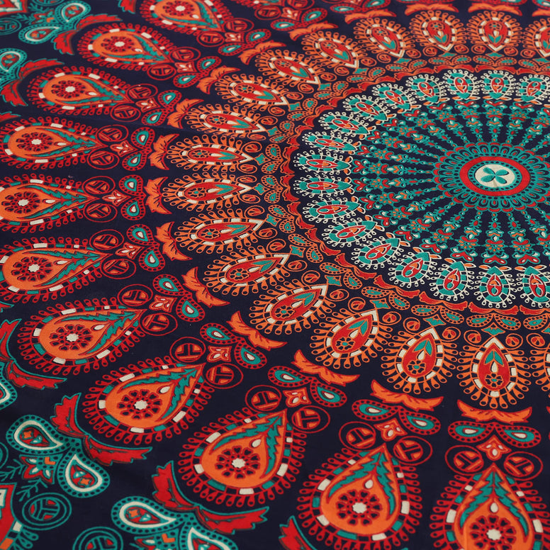 Popular Handicrafts Round tapestry Indian Mandala Round Roundie Beach Throw Tapestry wall hanging Hippy Boho Gypsy Cotton Tablecloth, Round Yoga Sheet 50"