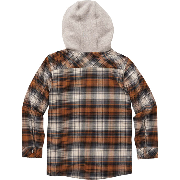 Carhartt boys Long-sleeve Button-front Hooded Flannel Shirt Button Down Shirt