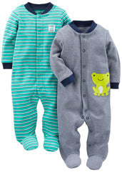 Simple Joys by Carter's Baby Boys' Cotton Snap Footed Sleep and Play, Pack of 2 (3-6 Months)