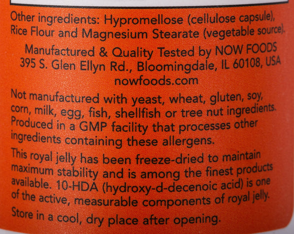 Now Foods Royal Jelly 1500Mg Caps. 60'S Freeze Dried