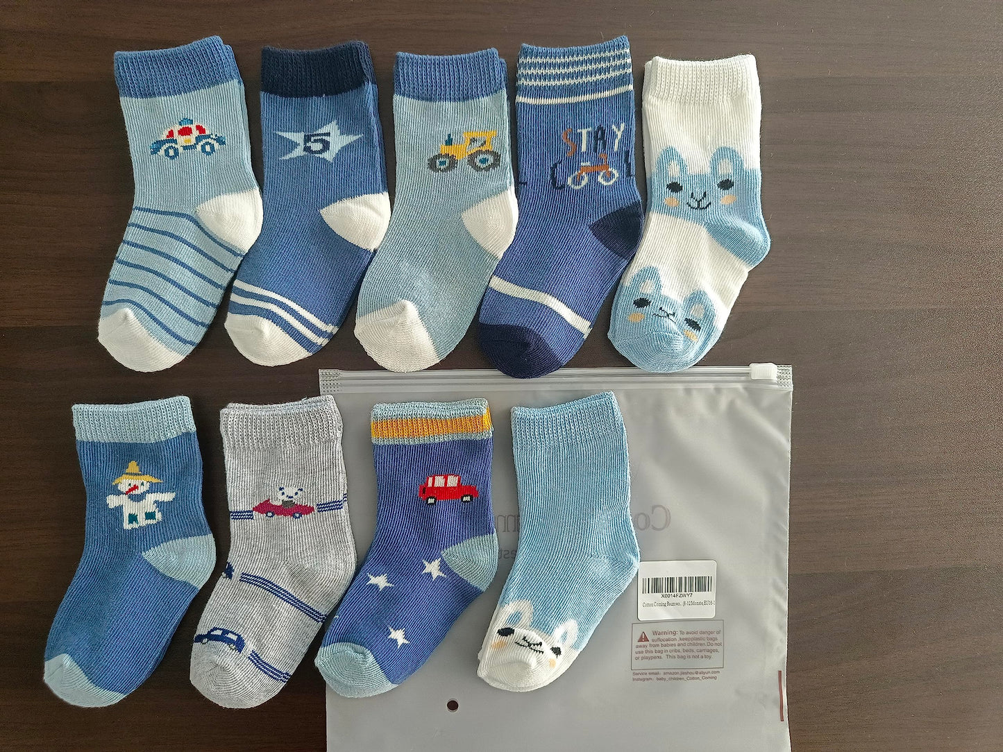 Cotton Baby Boy Socks, 9 Pairs Cute Socks for Baby Boys Cotton Coming (1-3 Years)