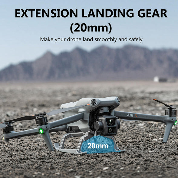 معدات الهبوط ل DJI Air 3 ، مجموعة تمديد ارتفاع الساق الممتد قابلة للطي ل DJI Air 3 Fly المزيد من ملحقات الطائرات بدون طيار (رمادي)